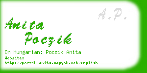 anita poczik business card